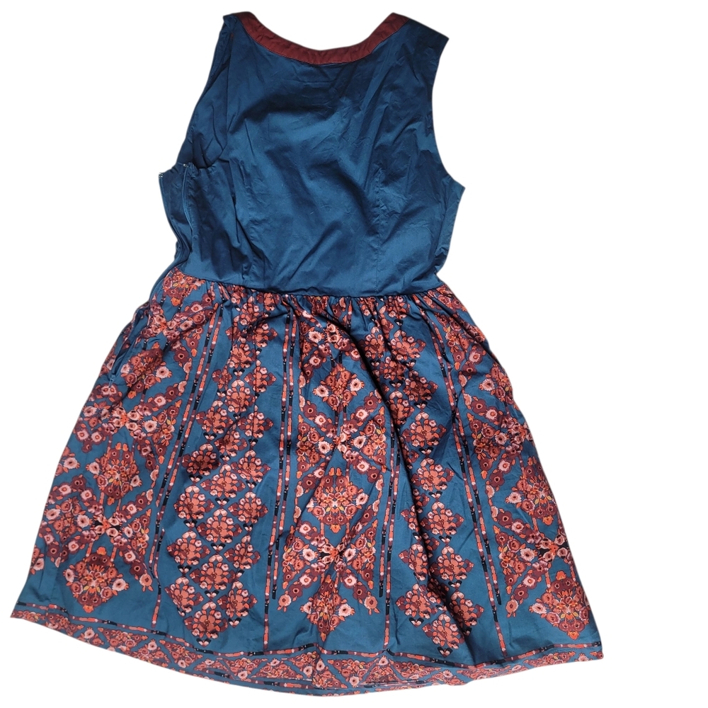 Modcloth Teal and Red Floral Dress - Picture 6 of 9